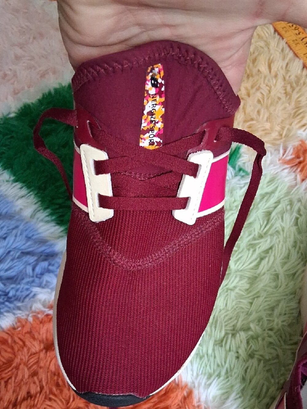 New Balance Maroon Sneakers with Pink Accent Womes 8 - Picture 5 of 8